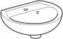 Geberit Bastia Fontein 40x33x15.5cm kraangat asymmetrische overloop glans wit 501.612.00.1 - Thumbnail 2