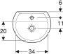 Geberit Bastia Fontein 40x33x15.5cm kraangat asymmetrische overloop glans wit 501.612.00.1 - Thumbnail 4