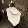 Mondiaz Fowy toiletmeubel 40x50x23cm talc mat 1 kraangat wasbak: rechts 1 deur solid surface met blad MDF kleur wasbak: wit FOWY59002talctalc - Thumbnail 4