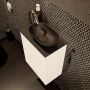 Mondiaz Fowy toiletmeubel 40x50x23cm talc mat 1 kraangat wasbak: rechts 1 deur solid surface met blad MDF kleur wasbak: zwart FOWY59002talcurban - Thumbnail 5