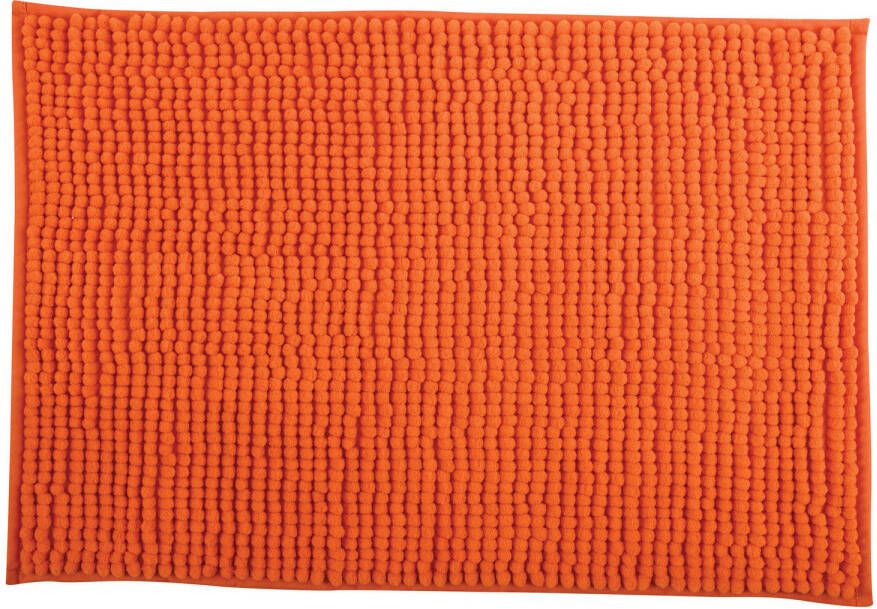 MSV Badkamerkleed badmat voor op de vloer oranje 40 x 60 cm Microvezel Badmatjes