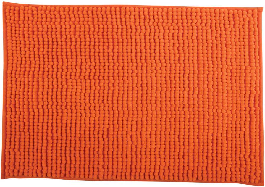 MSV Badkamerkleed badmat voor op de vloer oranje 60 x 90 cm Microvezel Badmatjes