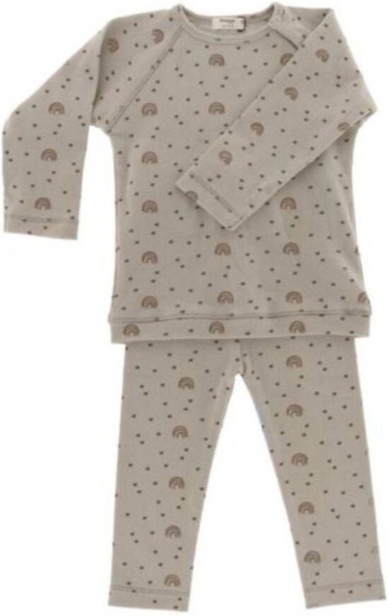 Snoozebaby pyjama Milky Rust junior katoen taupe 2-delig mt 86 92