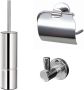 Best Design Luxe-Rome toilet accessoireset 3-delig met toiletborstelhouder toiletrolhouder en handdoekhaak chroom 4011990 - Thumbnail 2