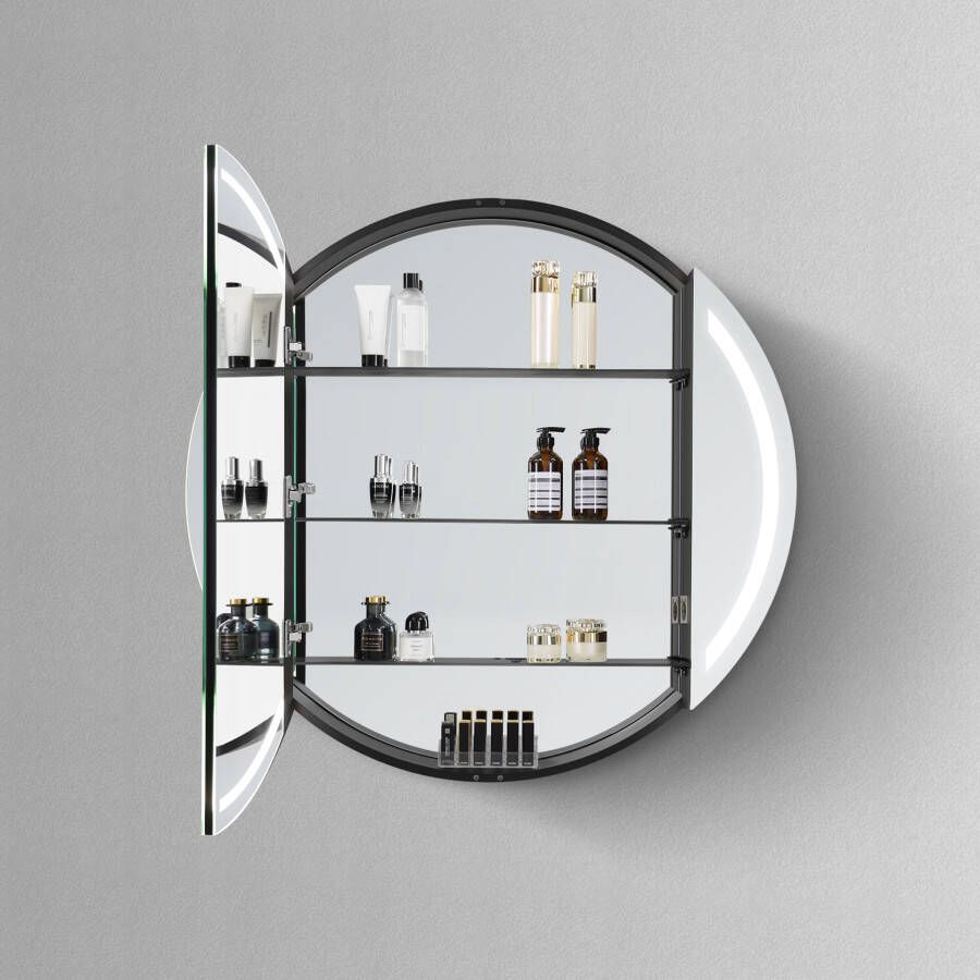 Hipp Design Spiegelkast SPK81000 | 100x100x13 cm | 1 Deur | Directe LED verlichting | Aluminium | Met spiegelverwarming