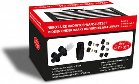 Best Design Nero radiator aansluitset universeel midden onder haaks