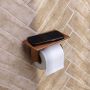 Brauer Copper Edition toiletrolhouder met planchet koper geborsteld PVD - Thumbnail 2