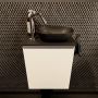 Mondiaz Fowy toiletmeubel 40x50x23cm talc mat 1 kraangat wasbak: rechts 1 deur solid surface met blad MDF kleur wasbak: zwart FOWY59002talcurban - Thumbnail 3