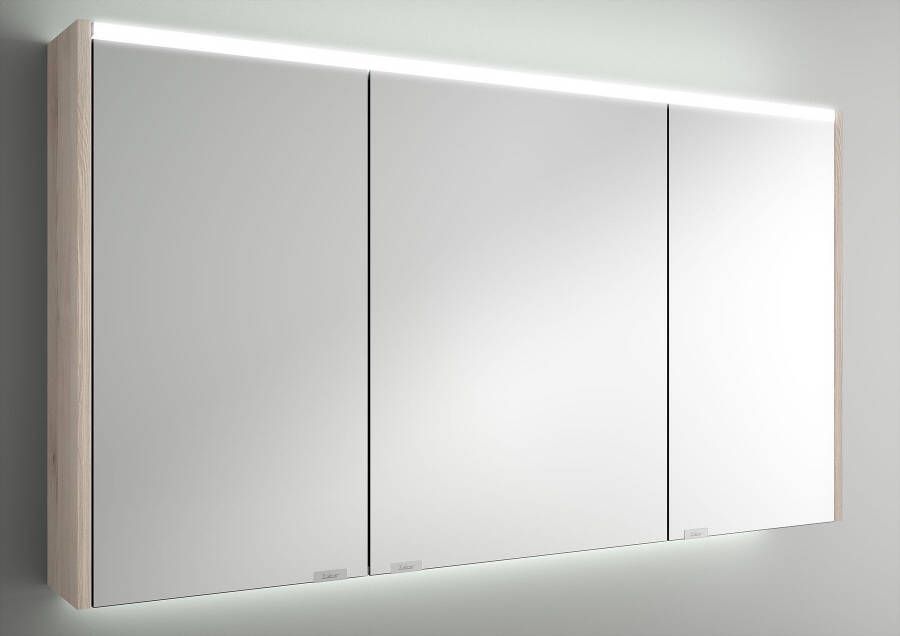 Muebles Ally spiegelkast met verlichting bovenkant 122x66cm licht eiken