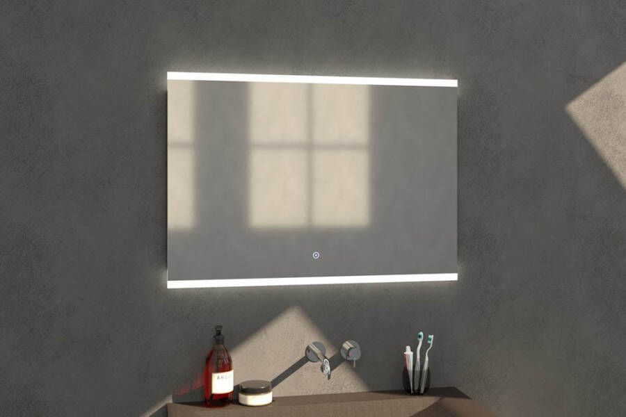 Sanituba Twinlight spiegel 100x70 met LED verlichting Aluminium Geborsteld