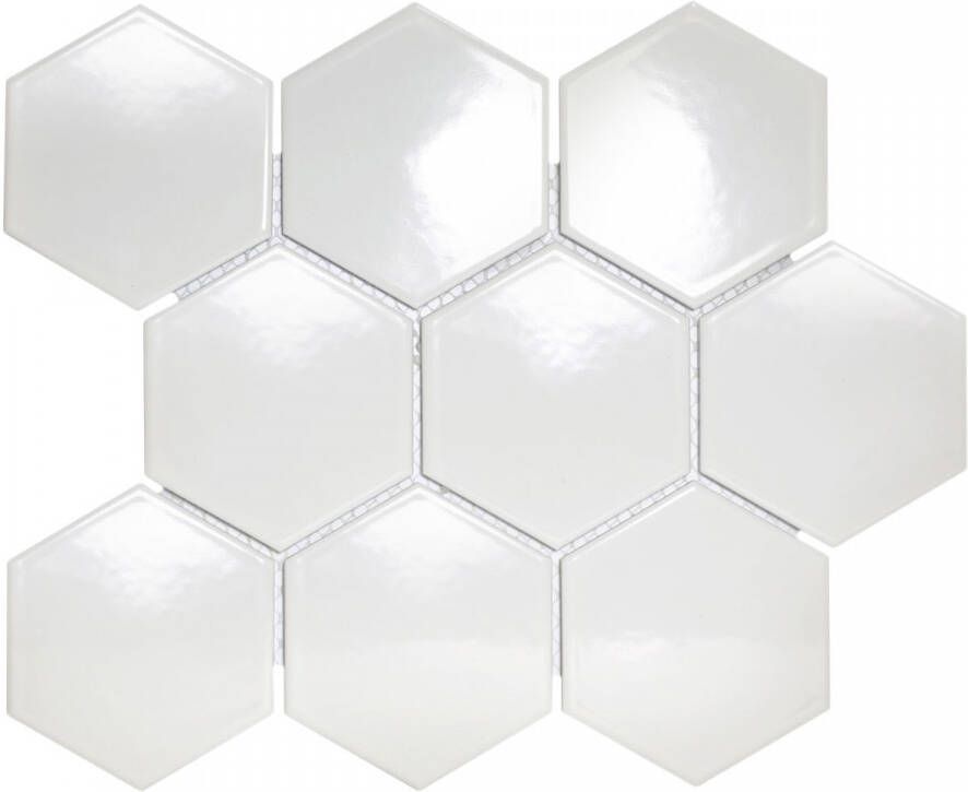 The Mosaic Factory Barcelona grote hexagon mozaïek tegels 26x30 wit