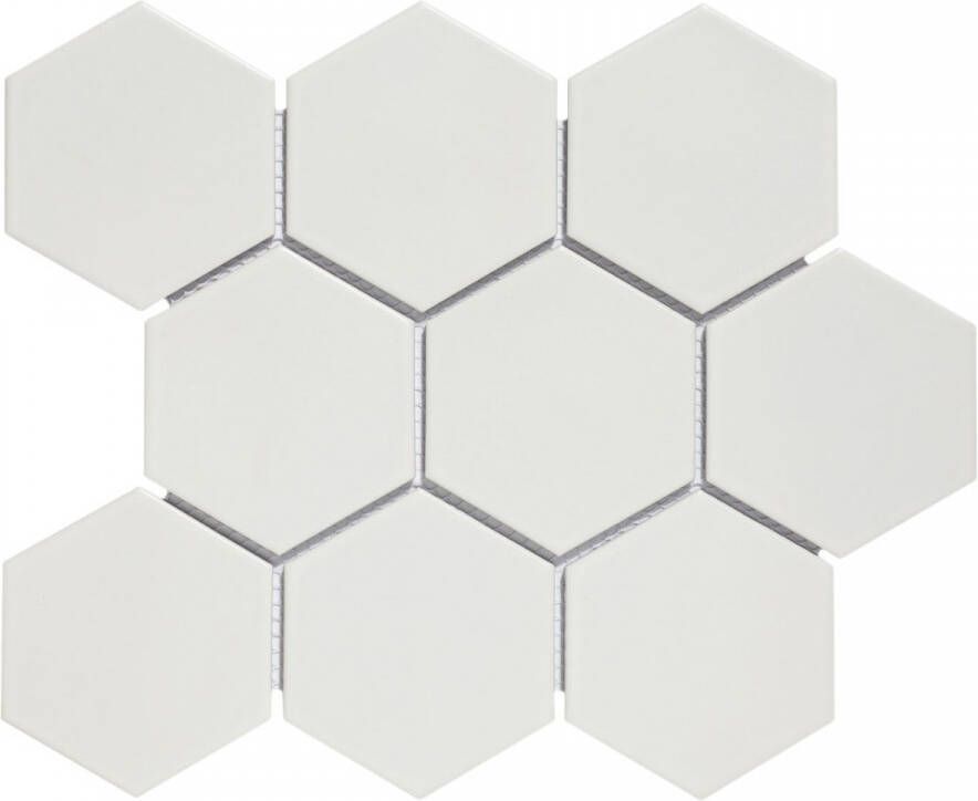 The Mosaic Factory Barcelona grote hexagon mozaïek tegels 26x30 wit mat