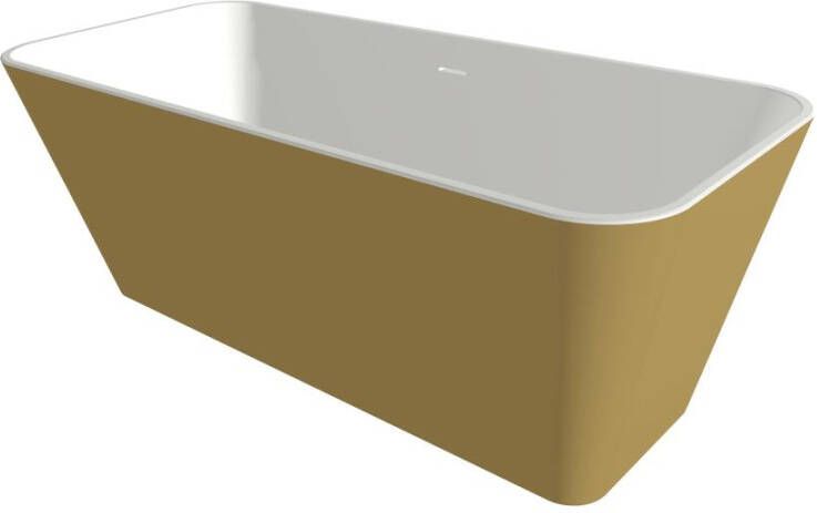 Xenz Christiano vrijstaand bad solid surface 170x75x65cm goud wit