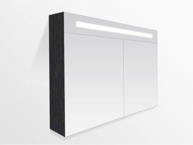 BRAUER 2.0 Spiegelkast 100x70x15cm verlichting geintegreerd 2 links- en rechtsdraaiende spiegeldeuren MFC black wood 7211
