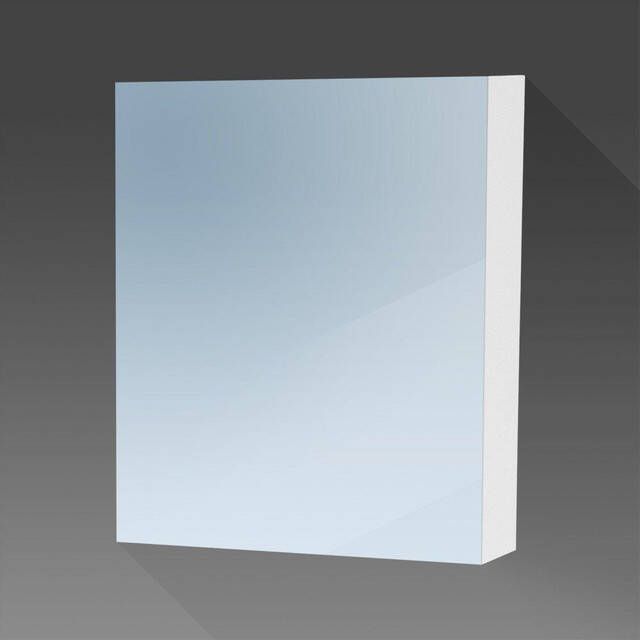 BRAUER Dual Spiegelkast 60x70x15cm 1 linksdraaiende spiegeldeur MDF hoogglans wit 7750