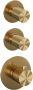 Brauer Gold Carving Regendouchesets inbouw hoofddouche 20cm Wandarm glijstang met inbouwdeel Carving knoppen handdouche Staaf 1 stand PVD geborsteld goud 5-GG-111 - Thumbnail 2