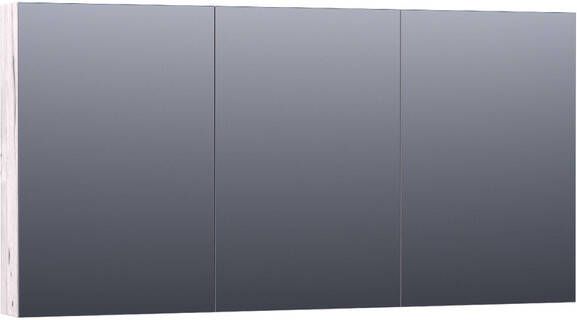 BRAUER Plain Spiegelkast 140x70x15cm 3 links- en rechtsdraaiende spiegeldeuren MFC Birch SK-PL140BR