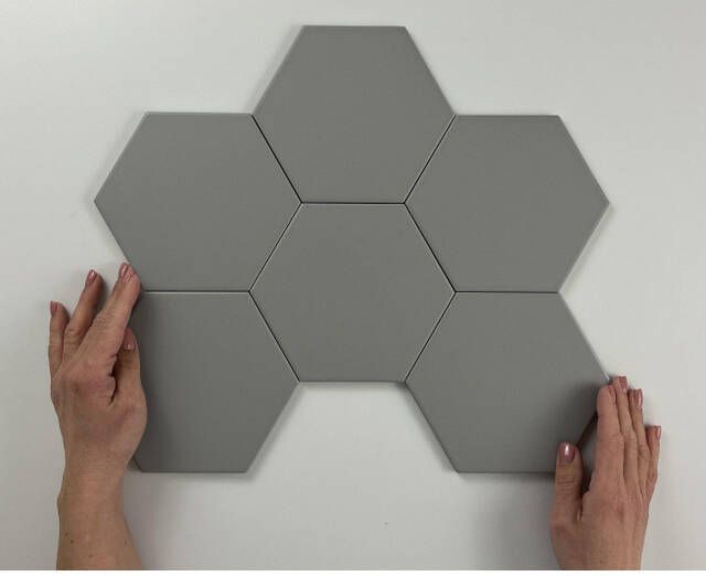 Cifre Ceramica Hexagon Timeless wand- en vloertegel 15x17cm 9mm Zeshoek Grijs mat glans SW07311860