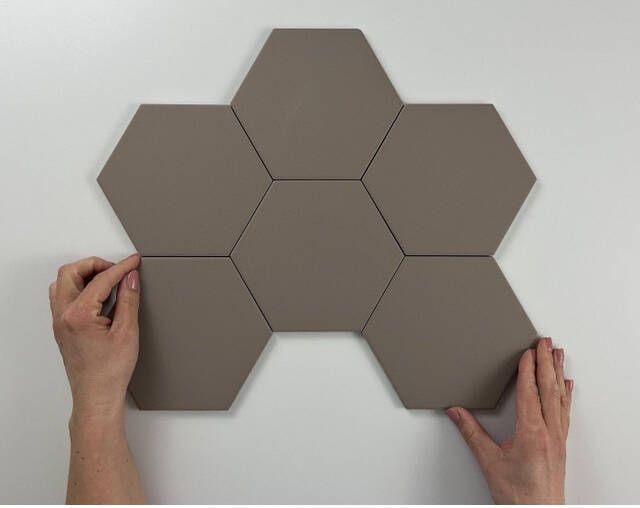 Cifre Ceramica Hexagon Timeless wand- en vloertegel 15x17cm 9mm Zeshoek Taupe mat SW07311860-5