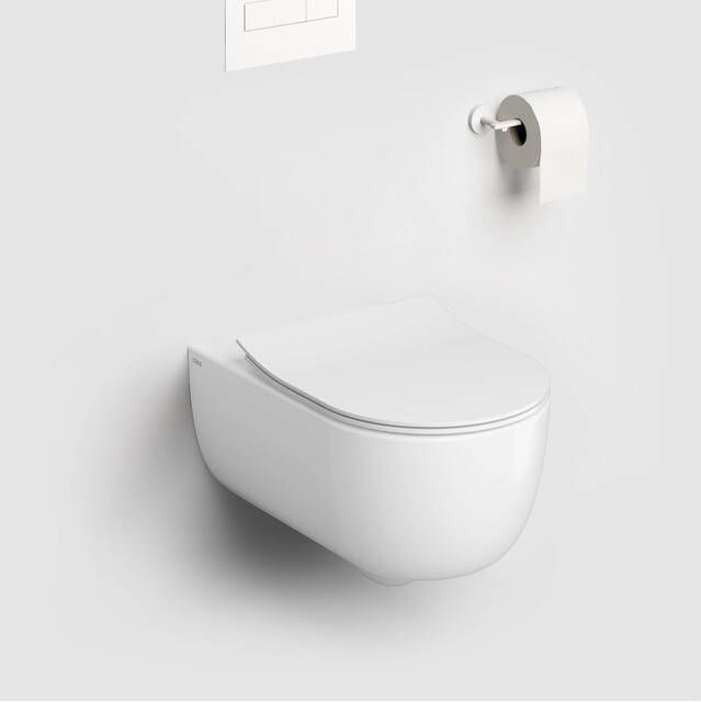 Clou Toiletpot Hangend Hammock 56x37.2x36.8cm Wandcloset Keramiek Diepspoel Mat Wit met Softclose Toiletbril - Foto 2