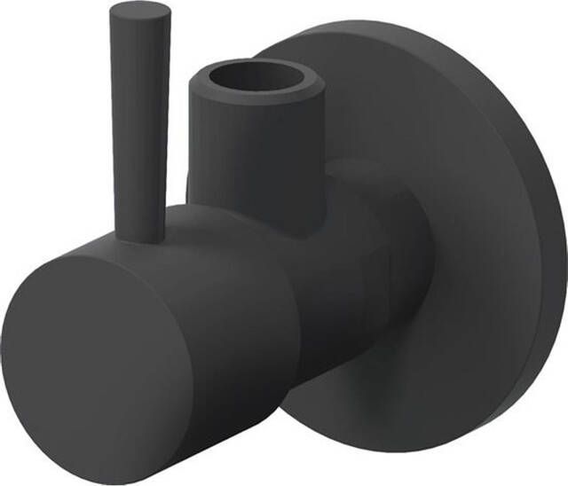 Clou InBe design hoekstopkraan type 1 rond mat zwart IB 06.45001.21