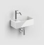 Clou New Flush 3 fontein links wit keramiek met kraangat inclusief afvoerset 35x18x10 (bxdxh) - Thumbnail 2