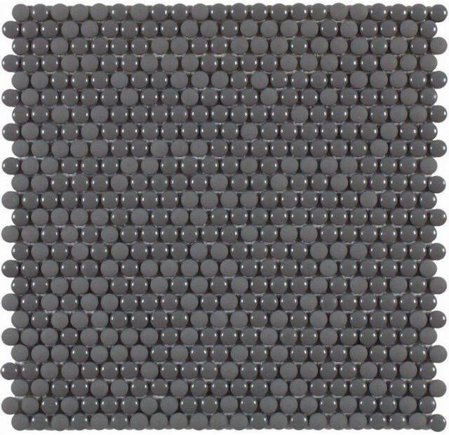 Dune Glass Mosaics Mozaiektegel 28.2x28.5cm Dots Grey 6mm Mat glans Grijs 1916860