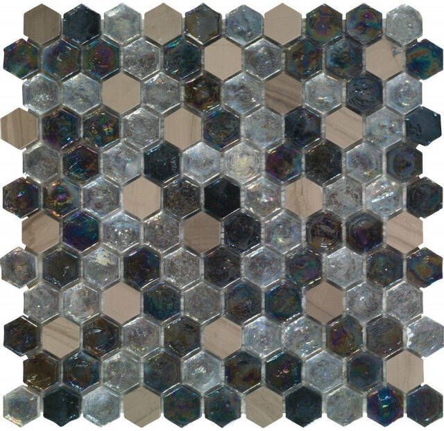 Dune Materia Mosaics Mozaiektegel 29x30cm Kassiani 8mm Mat glans Bont Multicolor 1916863