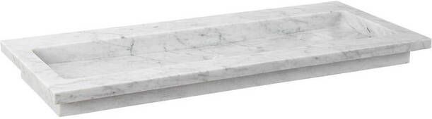 Forzalaqua Nova wastafel 100.5x51.5x9.5cm Rechthoek 1 kraangat Natuursteen Carrara gepolijst 8010830