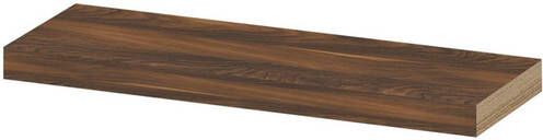 INK wandplank in houtdecor 3 5cm dik voorzijde afgekant voor ophanging in nis 60x20x3 5cm noten