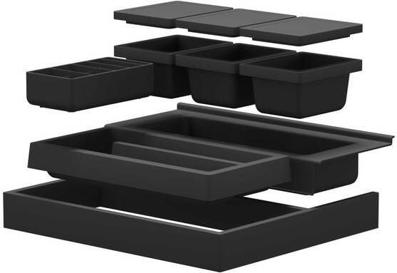 INK lade-verdeling model M inclusief zwarte anti-slip mat antraciet