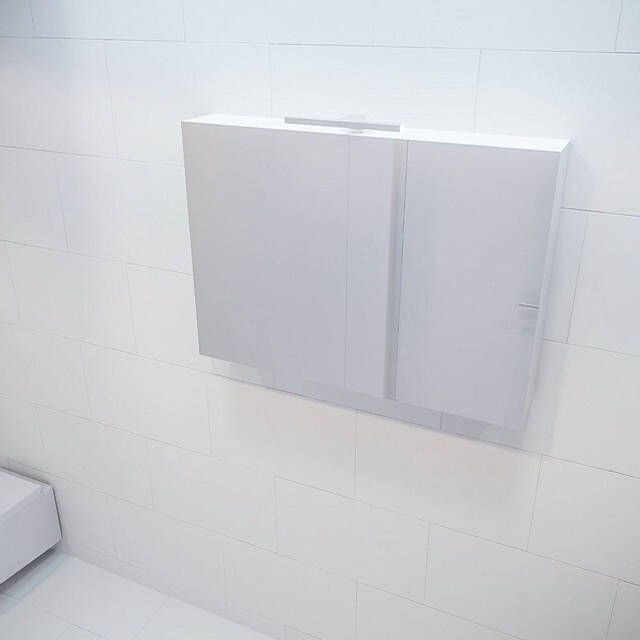 Mondiaz Spiegelkast Vico Cube | 100x70 cm | 2 Deuren | Zonder verlichting | Wit mat