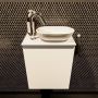 Mondiaz Fowy toiletmeubel 40x50x23cm talc mat 1 kraangat wasbak: rechts 1 deur solid surface met blad MDF kleur wasbak: zwart FOWY59002talcurban - Thumbnail 2