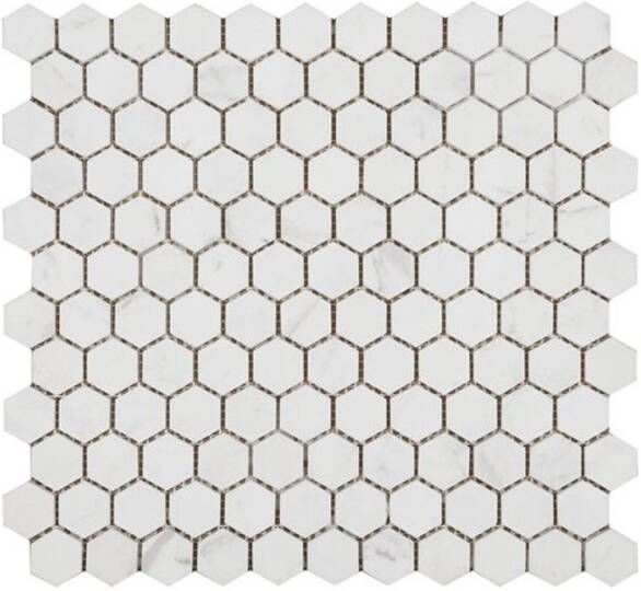 Ore Ceramics Hexagon Mozaïektegel 30x30cm 7mm porcellanato White 1336372