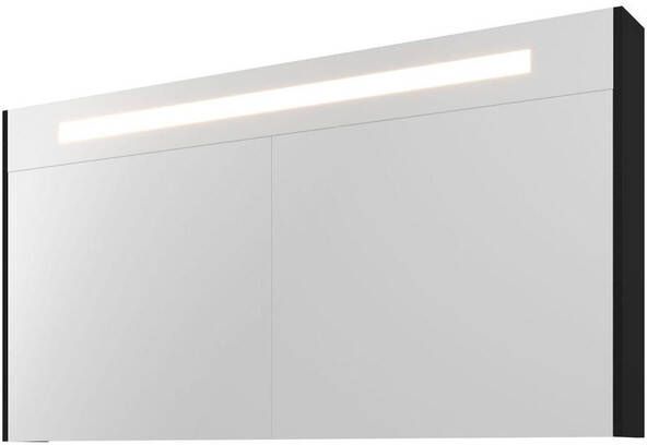 Proline Spiegelkast Premium met geintegreerde LED verlichting 3 deuren 140x14x74cm Mat zwart 1809556