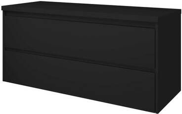 Proline Top wastafelonderkast met 2 laden symmetrisch en afdekplaat 120 x 46 x 52 cm mat zwart