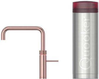 Quooker Fusion Square kokendwaterkraan draaibare uitloop PRO3 reservoir Warm kokend water rosé koper 3FSRCO