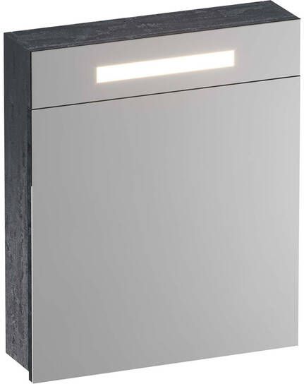 Saniclass 2.0 spiegelkast 60x70x15cm verlichting geintegreerd met 1 rechtsdraaiende spiegeldeur MFC Metal SK-TW60RME - Foto 1