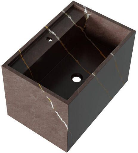 Saniclass Cube Meubelwastafel 60x46x40 Zonder overloop 1 wasbak 1 kraangat composiet copper brown WT-MC601CB