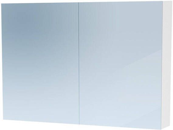 Saniclass Dual Spiegelkast 100x70x15cm 2 links- rechtsdraaiende spiegeldeur MDF mat wit 7769