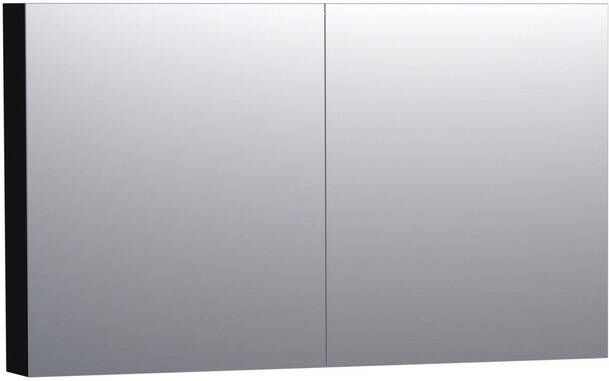 BRAUER Dual Spiegelkast 120x70x15cm 2 links- rechtsdraaiende spiegeldeur MDF mat zwart 7184 - Foto 1