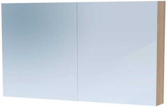 Saniclass Dual Spiegelkast 120x70x15cm 2 links- rechtsdraaiende spiegeldeur MFC legno calore 7776