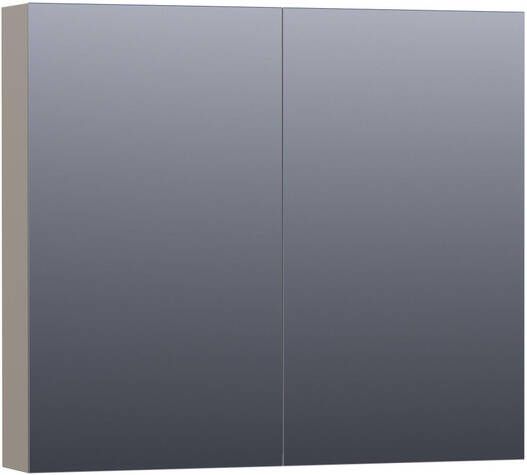 BRAUER Dual Spiegelkast 80x70x15cm 2 links- rechtsdraaiende spiegeldeur MDF mat taupe 7170 - Foto 1