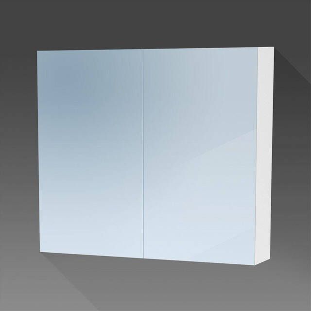 Saniclass Dual Spiegelkast 80x70x15cm 2 links- rechtsdraaiende spiegeldeur MDF mat wit 7763