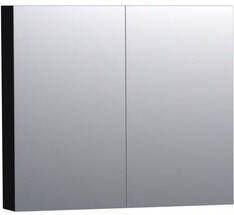 BRAUER Dual Spiegelkast 80x70x15cm 2 links- rechtsdraaiende spiegeldeur MDF mat zwart 7182 - Foto 1