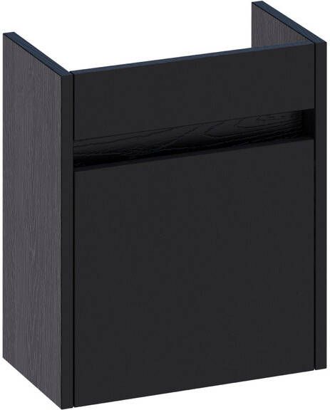 Saniclass Nexxt Fonteinonderkast 40x45x22cm 1 linksdraaiende deur greep MFC black wood FO-NXLBW