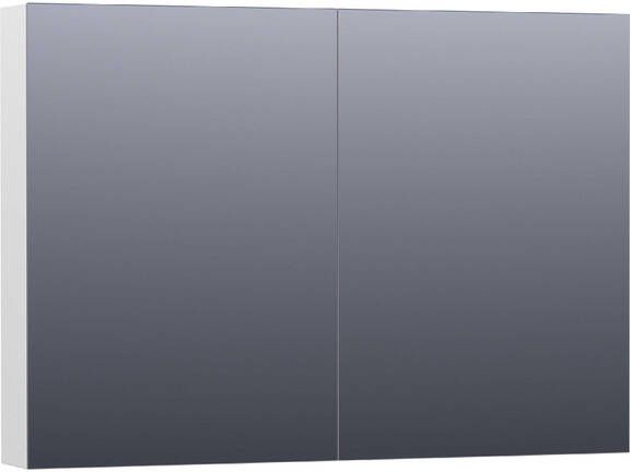 BRAUER Plain Spiegelkast 100x70x15cm 2 links rechtsdraaiende spiegeldeuren MDF hoogglans wit SK-PL100HW - Foto 1