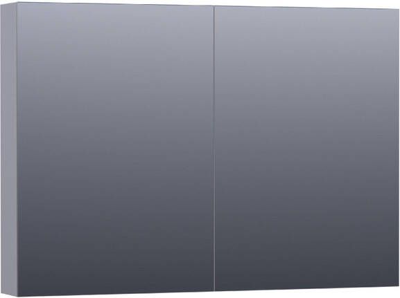 BRAUER Plain Spiegelkast 100x70x15cm 2 links rechtsdraaiende spiegeldeuren MDF mat grijs SK-PL100MG - Foto 1