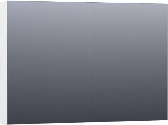 BRAUER Plain Spiegelkast 100x70x15cm 2 links rechtsdraaiende spiegeldeuren MDF mat wit SK-PL100MW - Foto 1