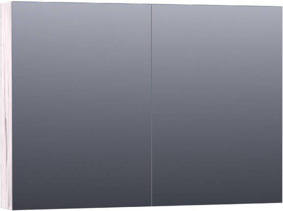 BRAUER Plain Spiegelkast 100x70x15cm 2 links rechtsdraaiende spiegeldeuren MFC Birch SK-PL100BR - Foto 1